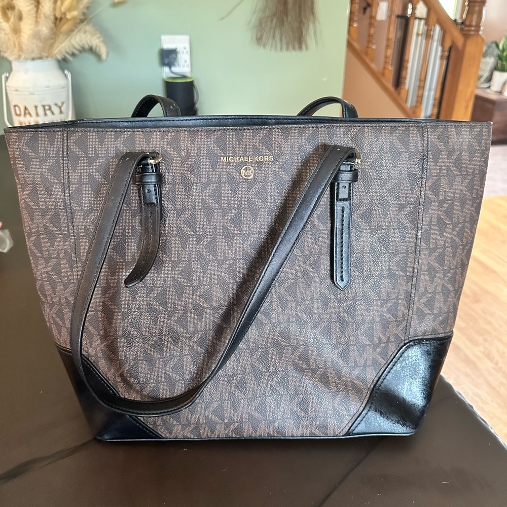 Michael Kors Brown and Black Signature Tote